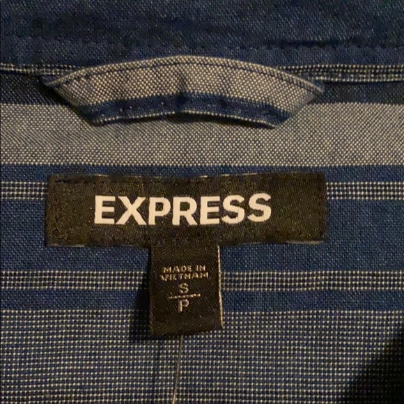 Express Men’s Size S Blue Multicolor Popover LS - Picture 3 of 6